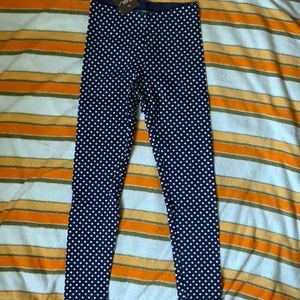 NWT Tea Collection girls navy polka dot legging in size 7
